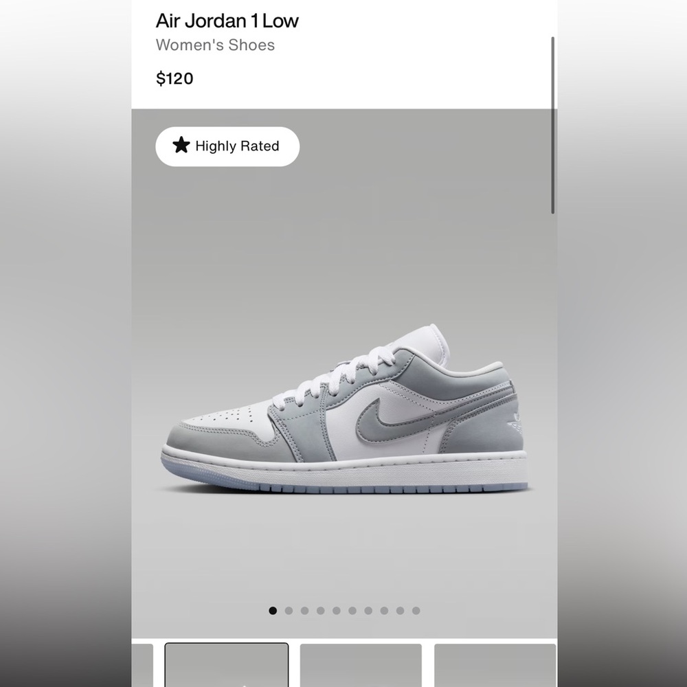 Nike Air Jordan 1 Low White and Light Gray